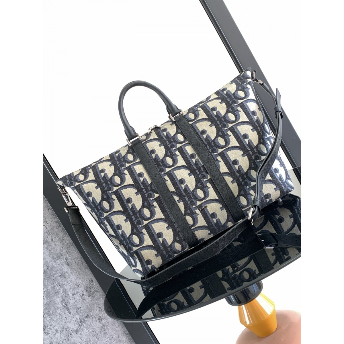Dior Weekender 40 Bag in Beige Maxi Dior Oblique Jacquard High Quality Replica