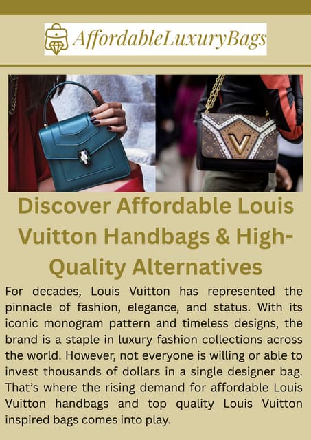 Discover Affordable Louis Vuitton Handbags & High-Quality Alternatives | PDF