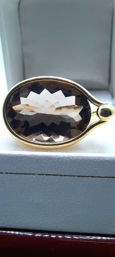14K Gold Smoky Quartz Ring | Toussi Jewellery