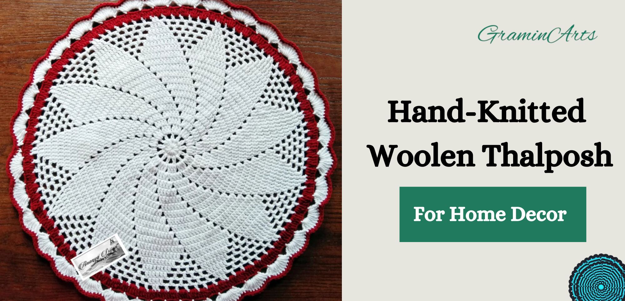 Buy Beautiful Hand-Knitted Woolen Thalposh for Home Décor