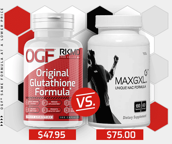 OGF® Original Glutathione Formula & MAXGXL™ comparison