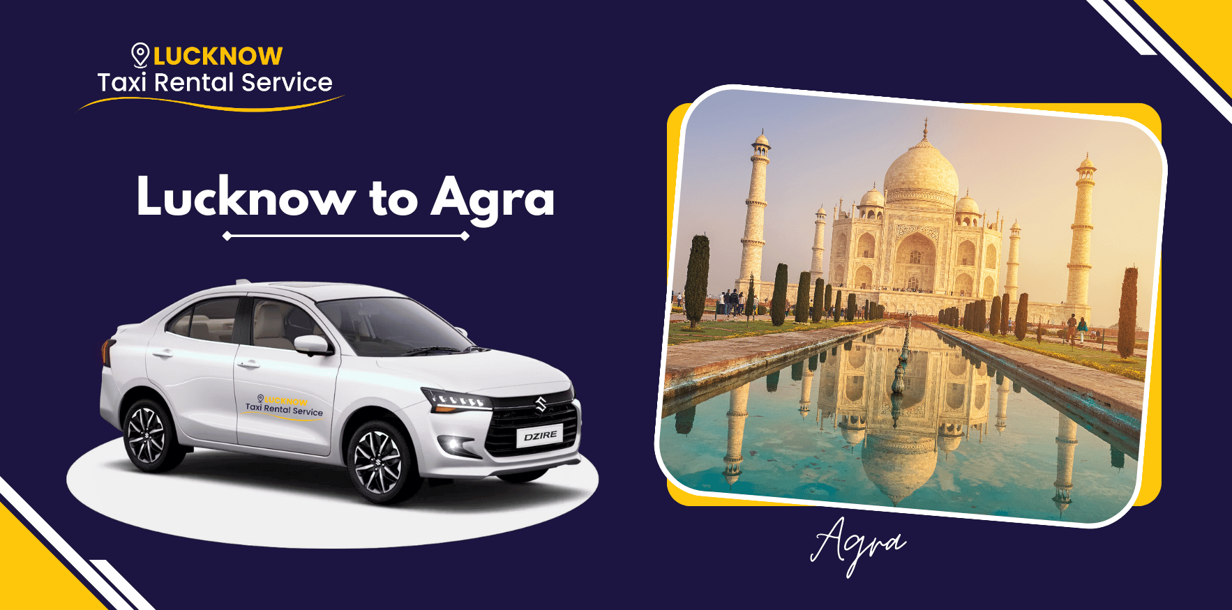Lucknow to Agra Cab Booking @ ₹4560 | Book One Way or Round Trip